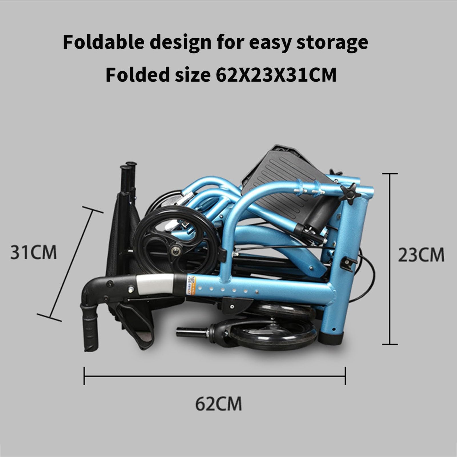 Andador para Ancianos, Andador Plegable con Asiento, Andador con Frenos por Presión, Aluminio, Ligero, con Asiento Y 4 Ruedas Materiales De Primera Calidad Peso Máximo Soportado 300 LB
