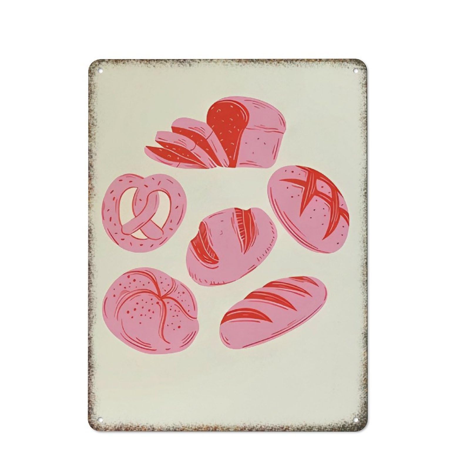 Trendy Bread Girly Minimalist Kitchen Farmhouse Fashion Wall Tin Sign 8x12 inch