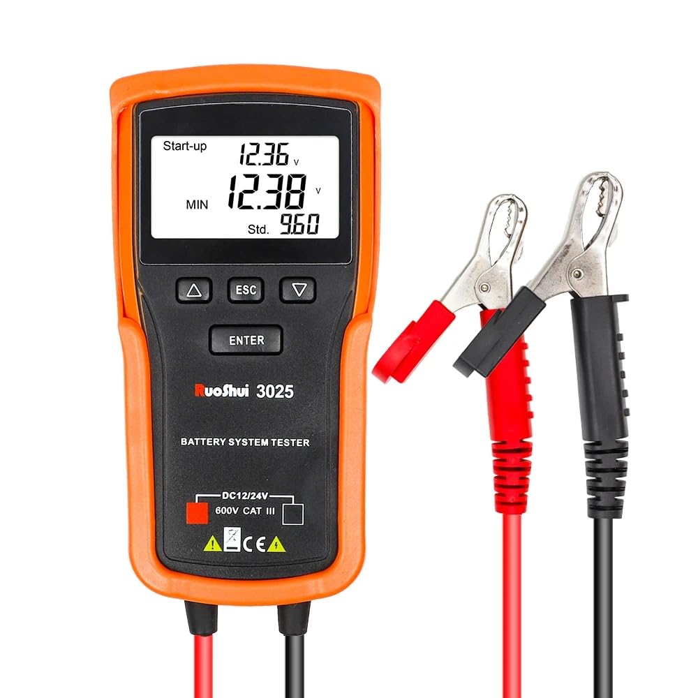 RuoShui 3025 Battery System Tester 12V 24V DC Charger Multimeter Analyzer Capacity Load Meter Cranking System Test 100-1700 CCA