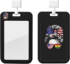 Half America Bolivian Bolivia USA Flag Girl Eco-Friendly Abs Vertical Id Badge Holder Lanyard Strap Staff Offices3