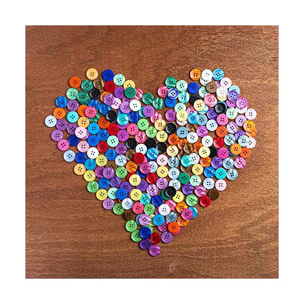 24 Colour 4-Hole Resin Button Set, Choice of Small, Medium or Large Sizes, Haberdashery for Crafting, Sewing, Replacement, Knitting Baby and Kids Sweaters, Handmade Crafts (20mm/32L, 288 Pieces) - Image 8