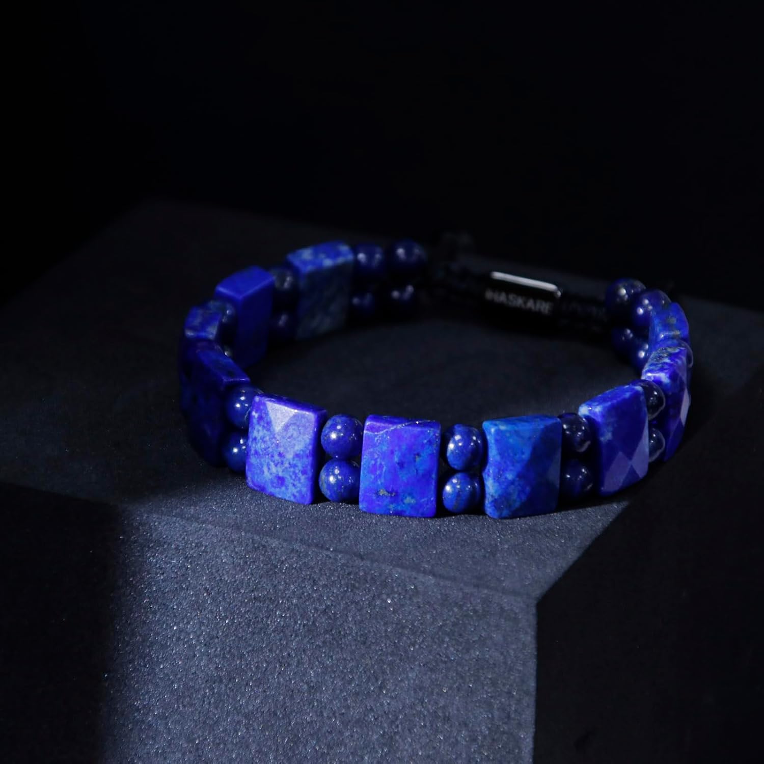 HASKARE Mens Jewelry Beads Crystal Bracelet for Men, Energy Bead Bracelets Healing Stone Lapis Lazuli Bracelet, Real Blue Gemstone Protection Crystals Woven Drawstring Anxiety Bracelets Gift for Him - Image 4