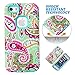 MagicSky Plastic + TPU Paisley Flower Pattern Tuff Dual Layer Hybrid Armor Case for Apple iPhone 5C - 1 Pack - Retail Packaging - Cyan