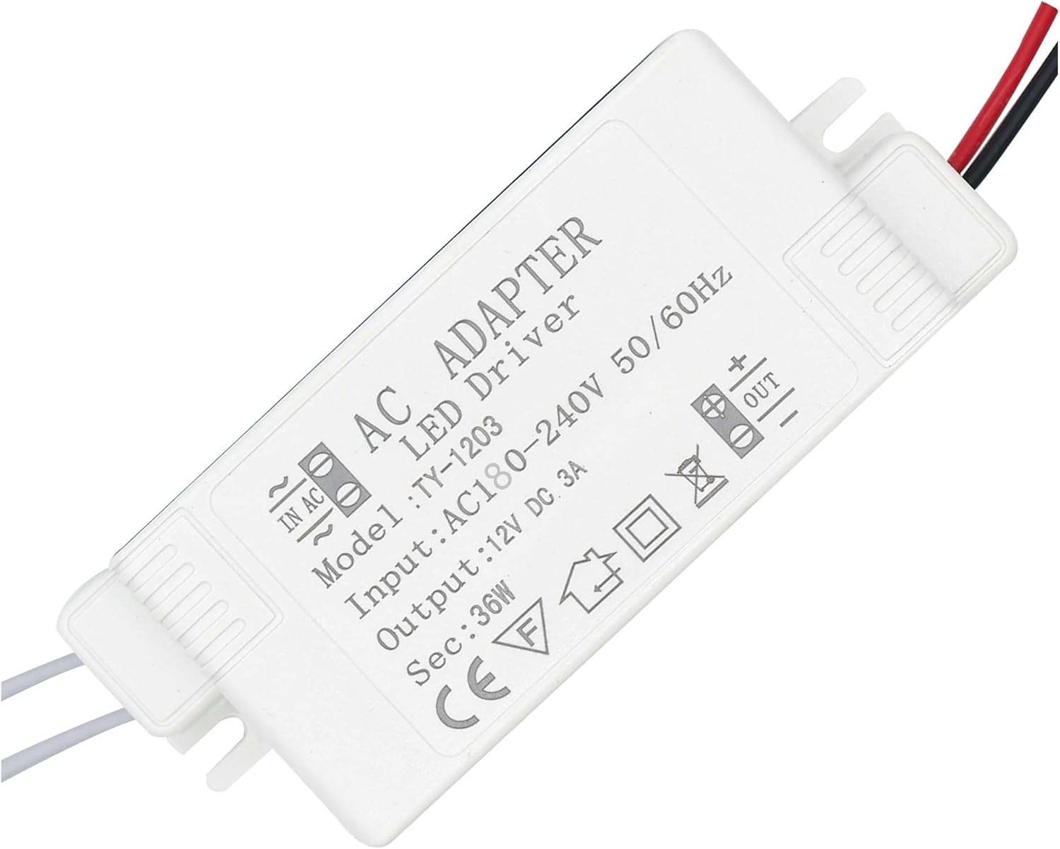 LED Driver DC12V60W 36W 24W 12W AC220 to12V Power Supply Constant Voltage 1A to 5A for Controlling Lighting Transformer Light Strips(12W 1A 12V)