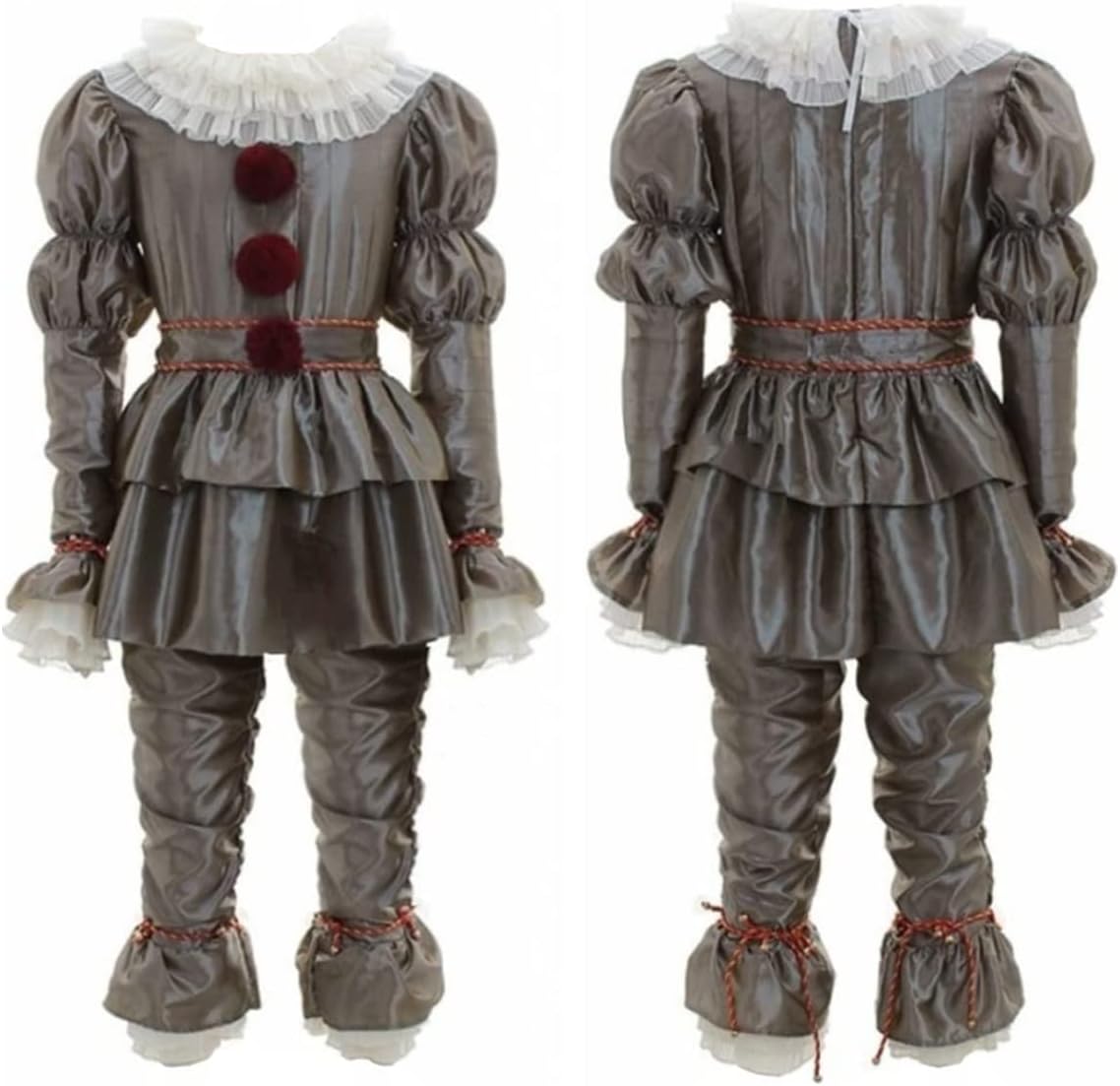 EtokfoksKids Clown Halloween Cosplay Costume - Deluxe Halloween Scary Clown Costume Scary Makeup Cosplay Costume Silver