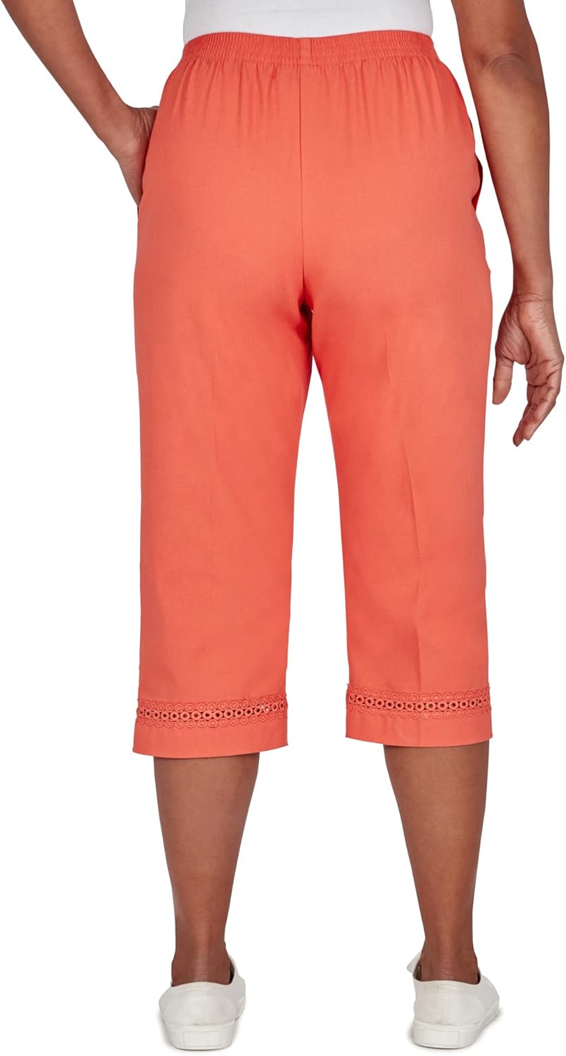 Alfred Dunner Women's Petite Twill Regular Fit Capri