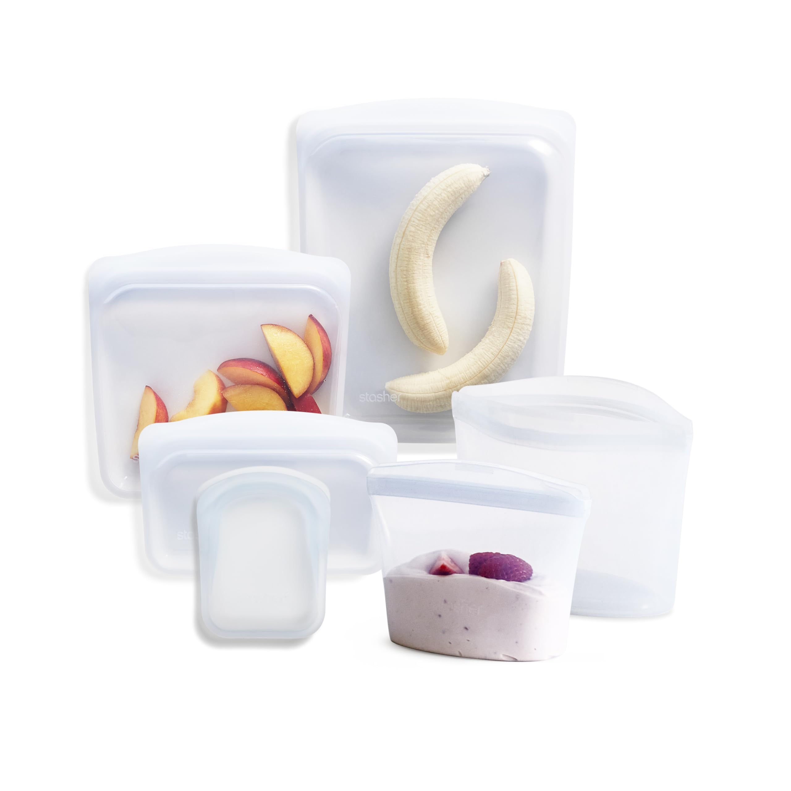 Stasher Silicone Reusable Storage Bags 6-Pack