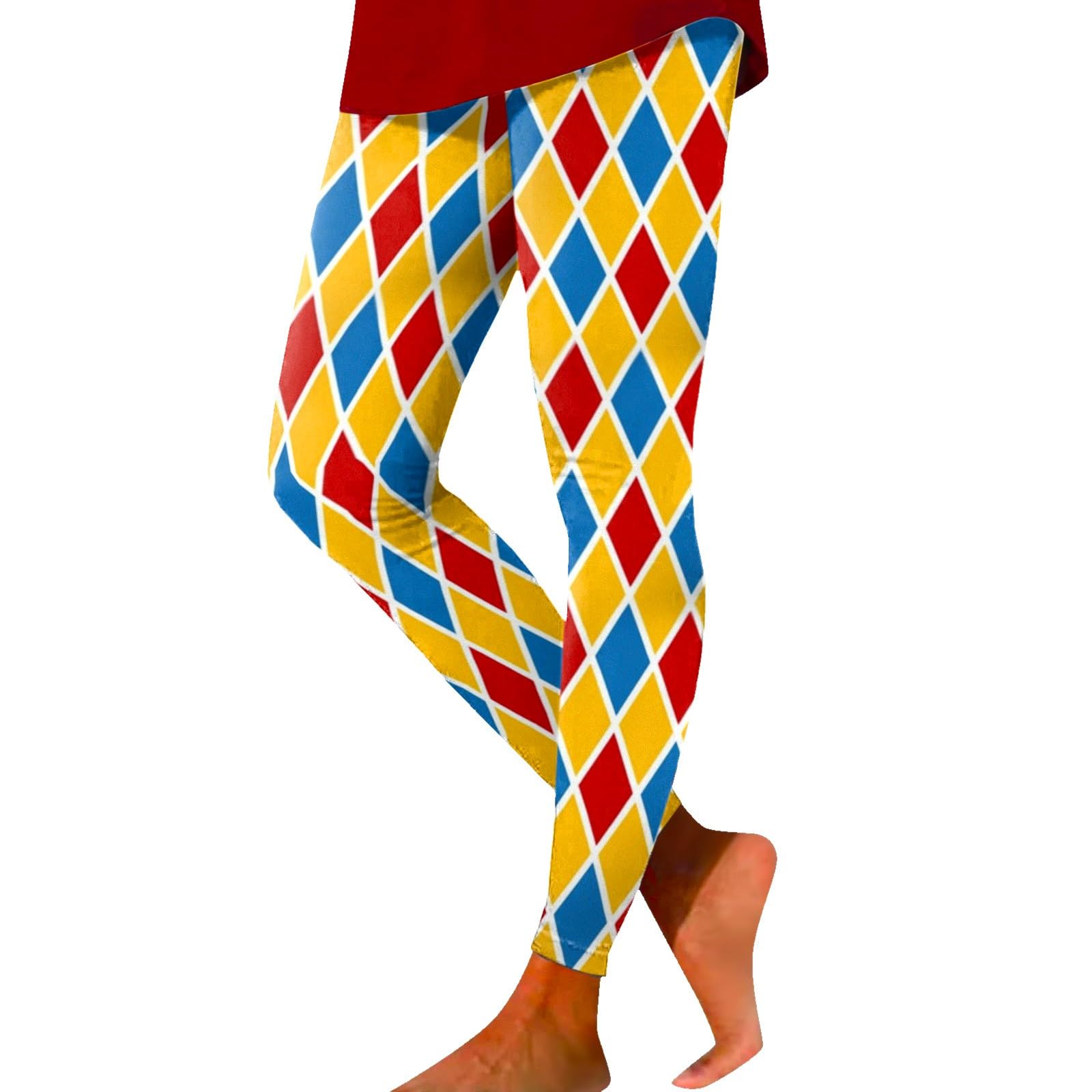 Carnavalbroek voor dames, leggings, yogabroek, leggings, comfortabele sportpanty, carnaval, bedrukte kleurblokbroek, zachte elastische panty, ketting, dames, zwart, met parels, C-AG, L