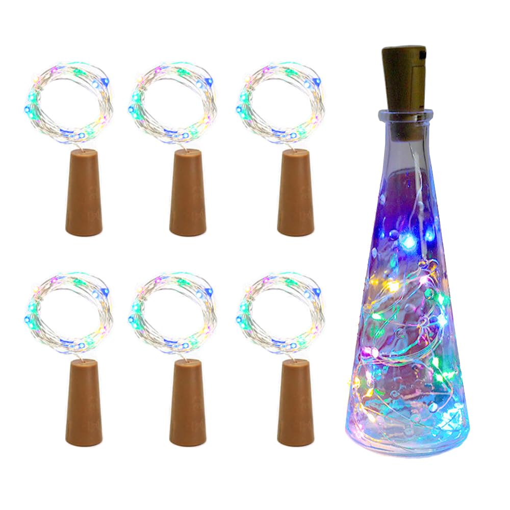 BQSHOP- Pack of 6, 15 LED Bottle Lights Fairy String LED Lights (Multi Color)