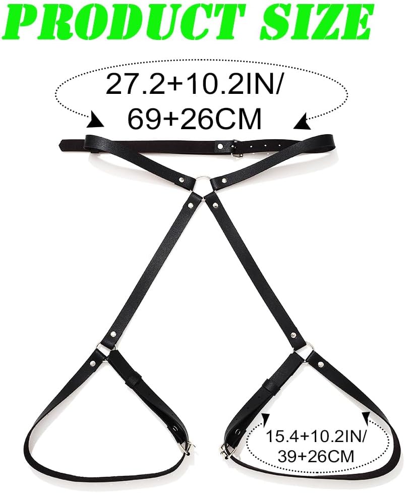 REETAN Fashion Leg Harness Leather Rave Garter Belt Fashion Body Accessories for Women