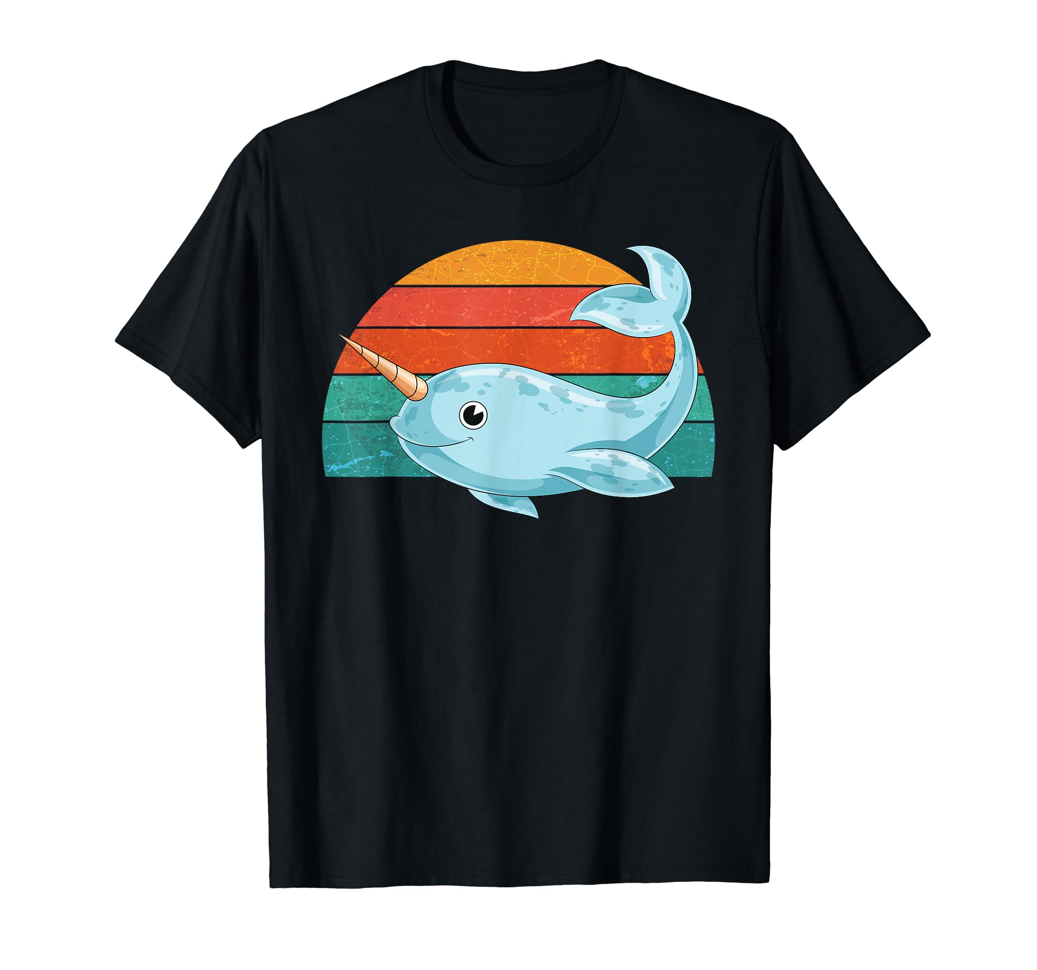 Narwhal Whale Lover Animal Gift IdeaOcean Animal Whale Lover Ocean Mammal Retro Narwhal T-ShirtOEKO-TEX STANDARD 100