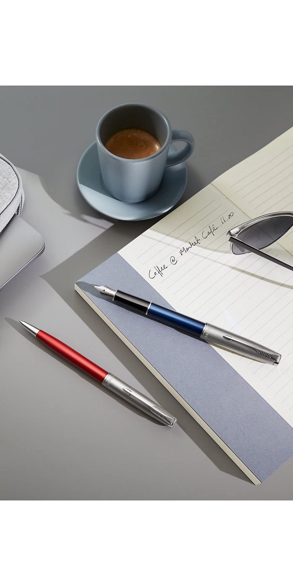 PARKER Sonnet Essentiel Rollerball, Edelstahl, Chrom-zierteile, Feine schwarze Ersatzmine - Geschenkbox