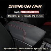 Vista 2 de Great-luck Funda de cuero para consola central con protector de reposabrazos y accesorios (costuras negras) para Nissan Rogue
