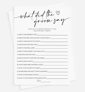 All Ewired Up 50 Bridal Shower Games What Did the Groom Say? (50-Cards) Fun Wedding Game Activity, Decorations, Engagement Party, Rehearsal Dinner, Minimalist Script