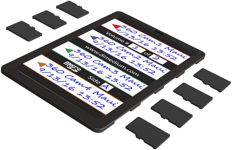 DiMeCard micro8 Professional microSD Memory Card Holder 10-Pack (Ultra thin credit card size holder, writable label)