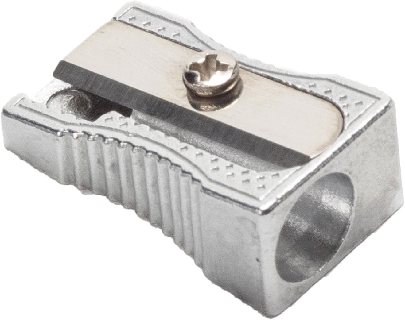 School Smart 1 Hole Pencil Sharpeners, Silver, Pack of 12