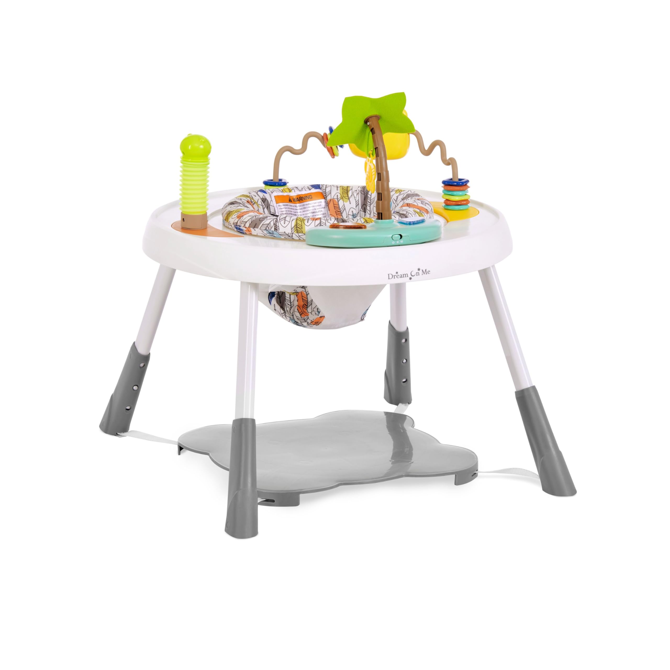 Curio Sit N Seek Baby Activity Center in Mint, 2 in 1 Activity Center and Play Table with 3 Detachable Toys and Music, 3 Level Height Adjustable Positions Activity Center for Baby