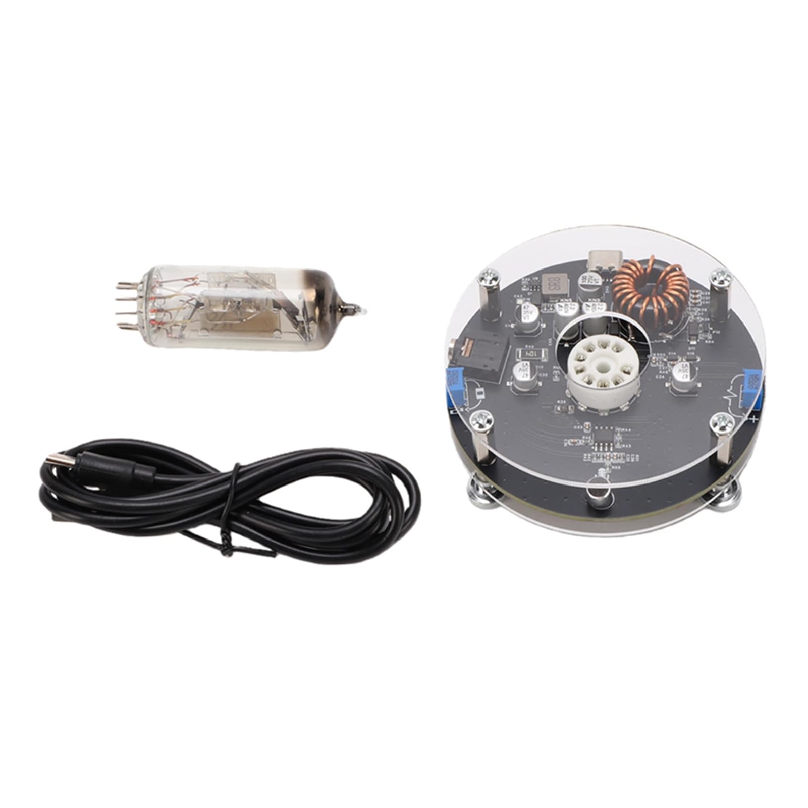 XUMIUZIY Scheda Driver VU Meter, Indicatore di Livello dello Spettro Sonoro a LED con Rilevamento a Valvola, Effetto Visivo Respiro con Alone Blu Ghiaccio — Per Amplificatori da Scaffale