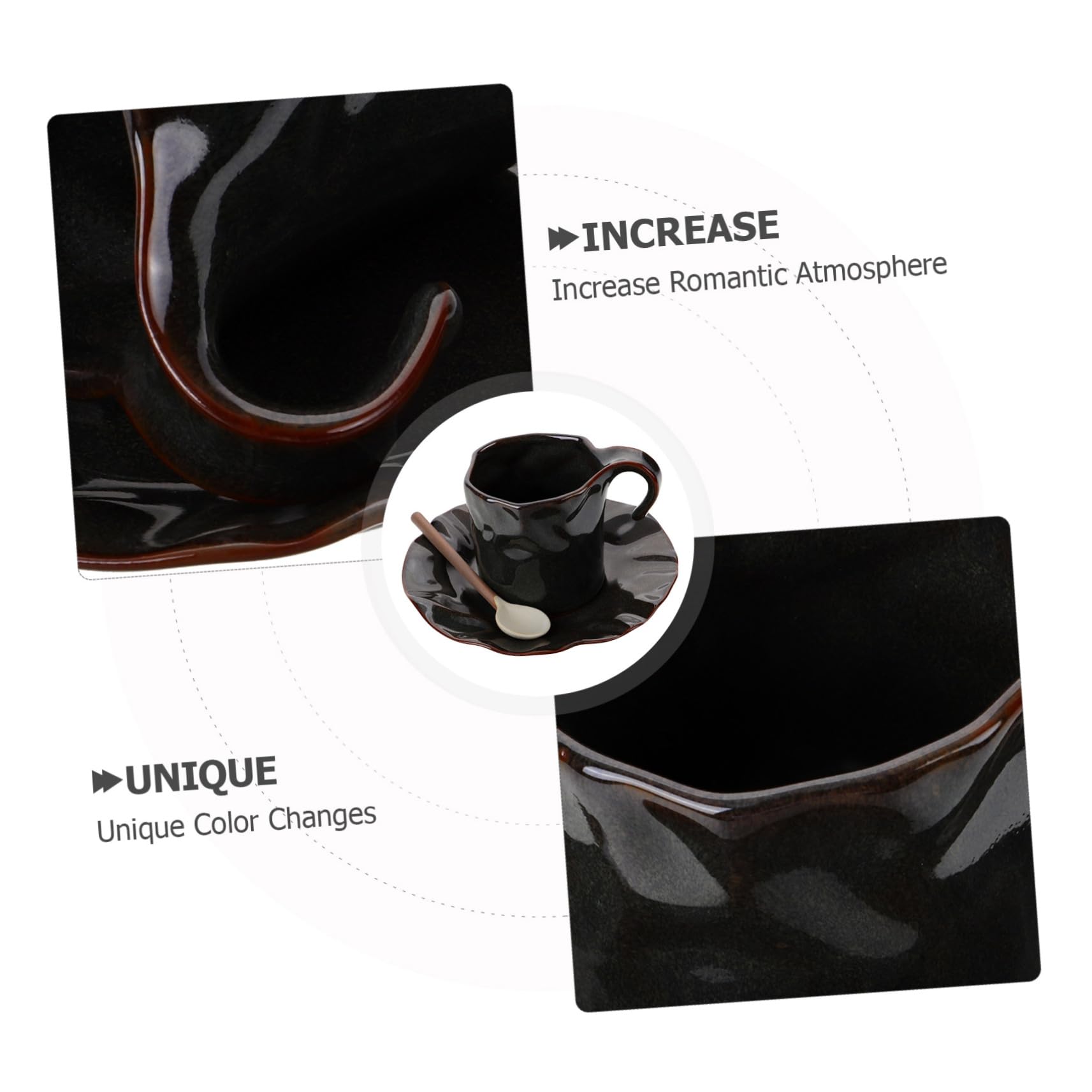 Tasse à Café en Céramique avec Soucoupe, 150ml, Poignée Pratique, Bord Lisse, Maison Restaurant, Lot de 1 Set de Set