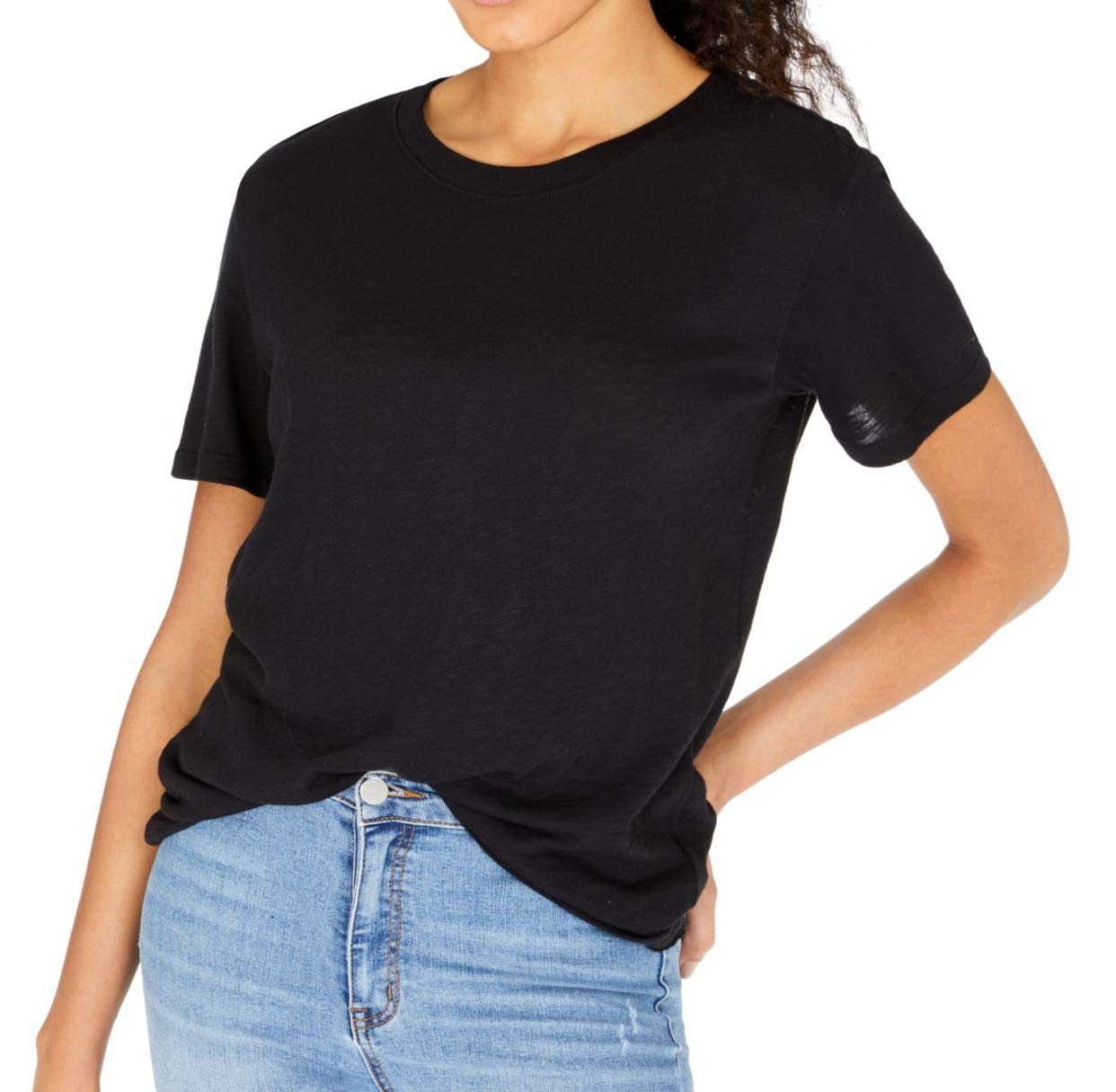 Splendid Women's Short Sleeve Crew Neck, Black, S