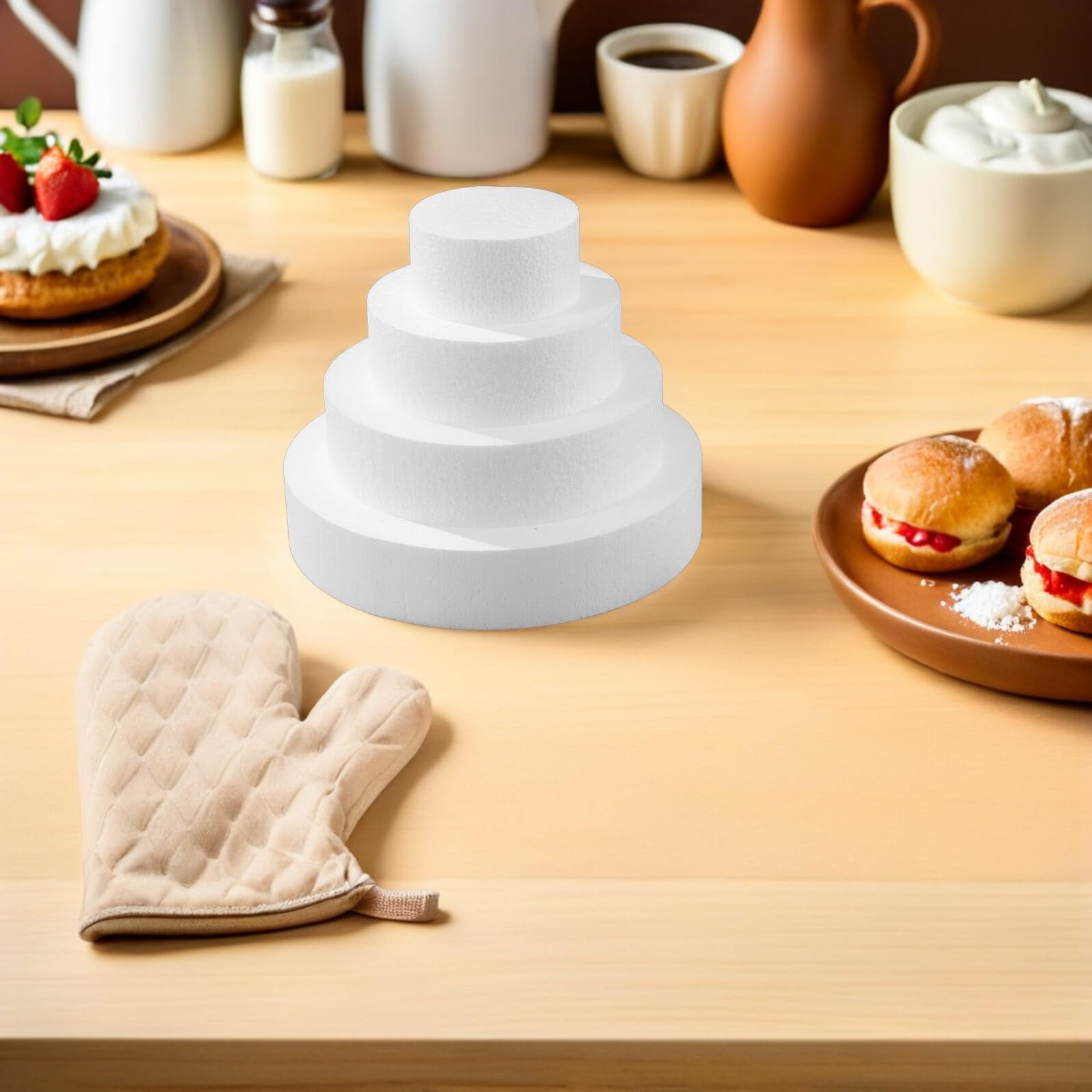 Hemobllo Set di 8 Finti Dolci Rotondi in Schiuma per Decorazione