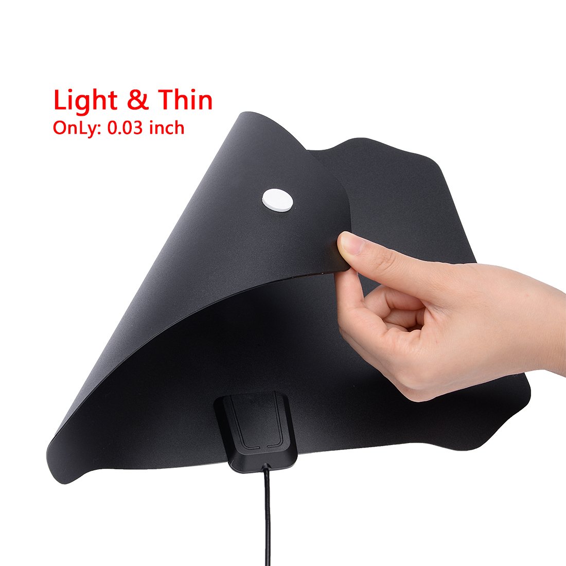 Aexit 50 mil Cyfrowa antena HDTV ze wzmacniaczem (U-_K p-lug) JD007-HD001(50 Les antennes Plat numérique Miles avec Alimenté par USB Digital TV Plat Antenne (Prise U-_K)