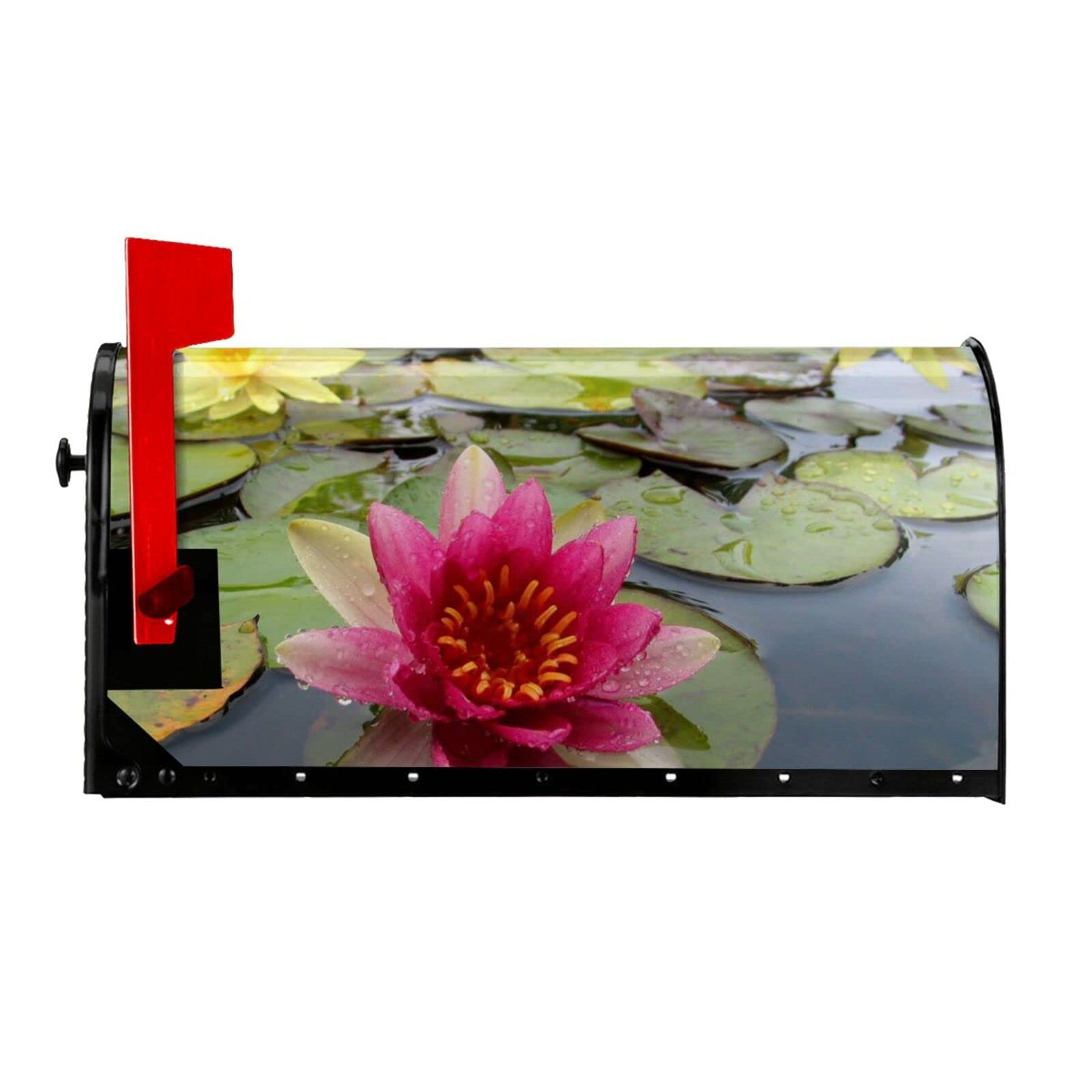 Housse magnétique pour boîte aux lettres fleur de lotus 45,7 x 53,3 cm pour jardin extérieur