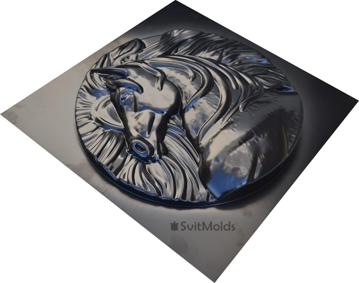 SvitMolds DIY Mould Panno Panel Bas-Relief Nice Horse's Head Concrete Plaster Plaque Molds Decor Wall D77