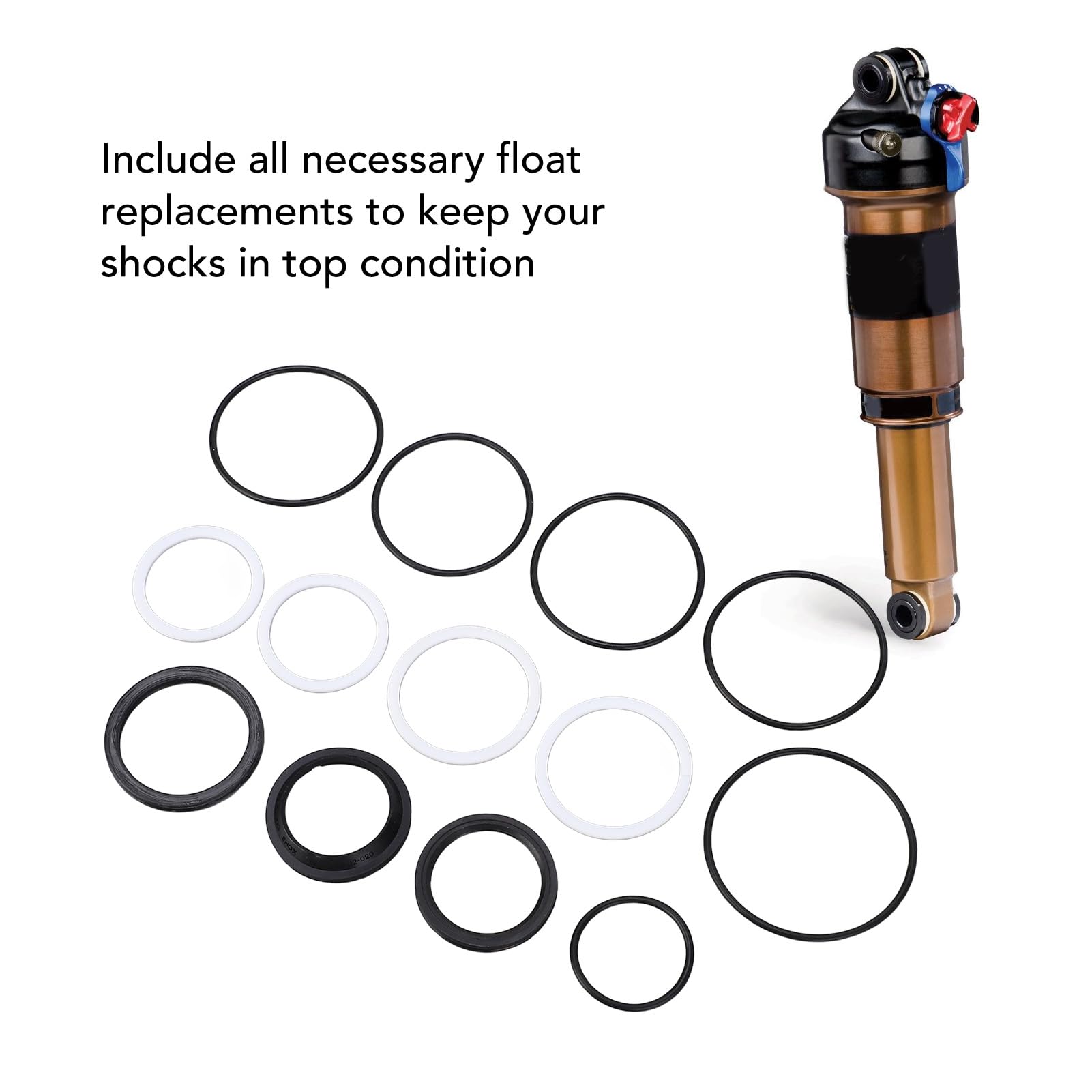 fox float rp23 service kit Stoßdämpfer Wartungssatz, 13-teiliger Stoßdämpfer Reparatursatz, Verbessert das Fahrzeughandling, für Stoßdämpfer Im RP23-Stil, DPS, DPX2, für Float X 2014–2017