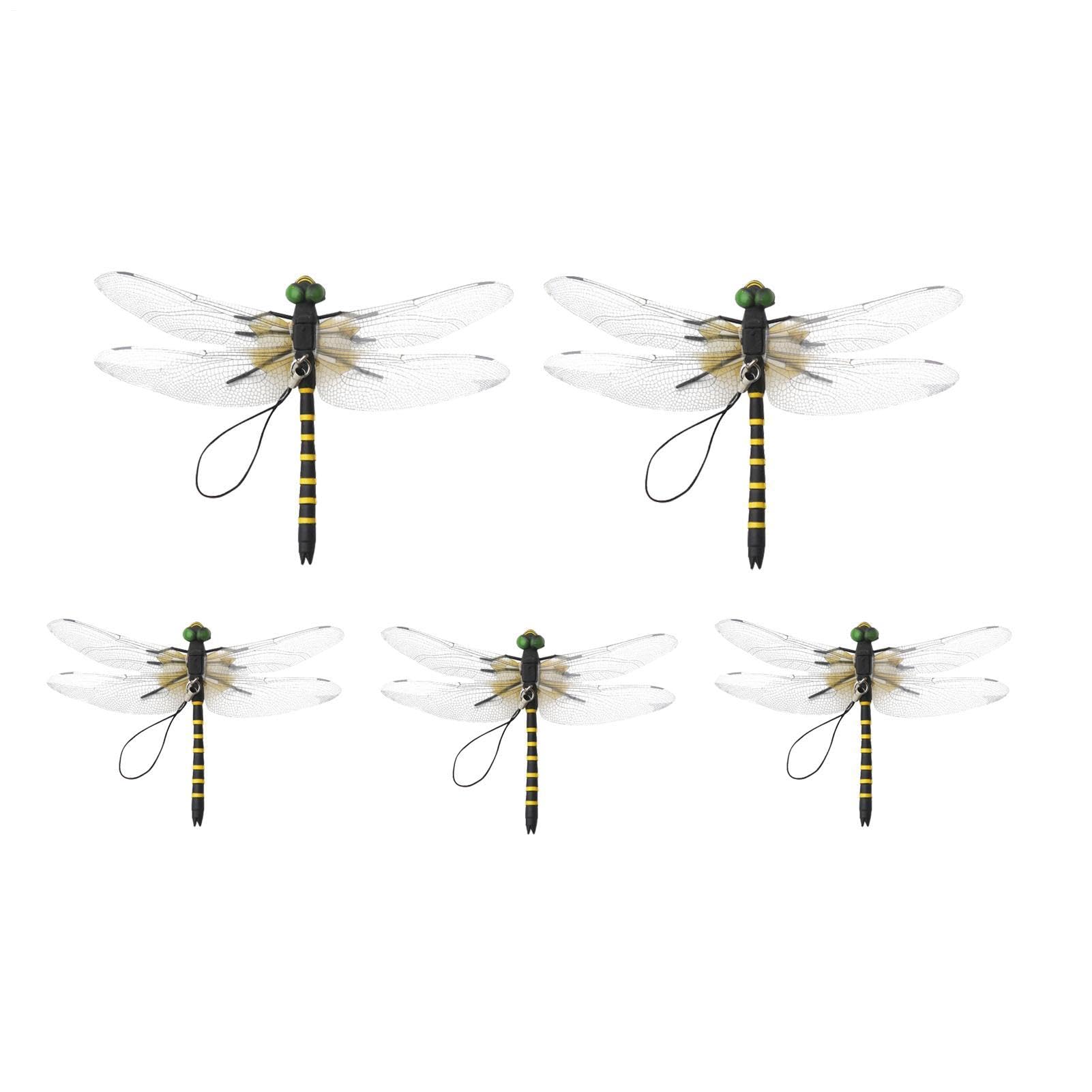 Dragonfly Clips - Realistic Critters Decor, Fly Scare Devices with High-Definition Wing Details, Outdoor Garden Ornament, Portable Camping Accessory, Motion Predator Mimic for Fishing Yard Porch Lawn