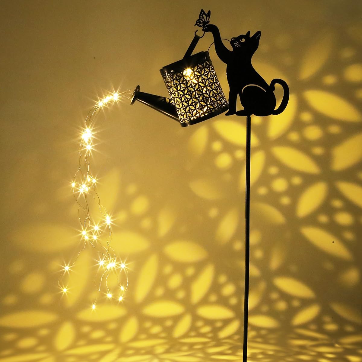 Black Cat Gifts - Solar Cat Garden Statue,Black Metal Garden Decor,Yard Decor Stakes with Lantern, Gifts for Women Mom and Grandma or for Cat Lovers - Image 5