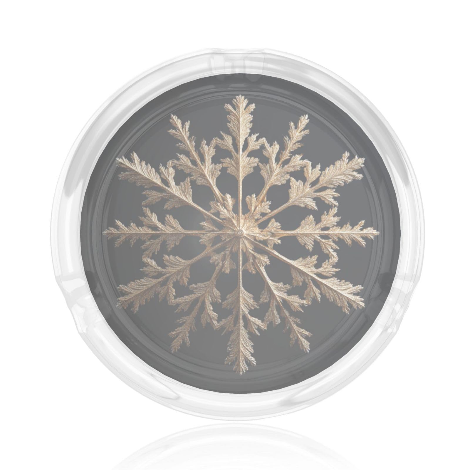 Gold Snowflake On Black Glass Ashtray For Cigarettes Ash Trays Case For Home Office Decor