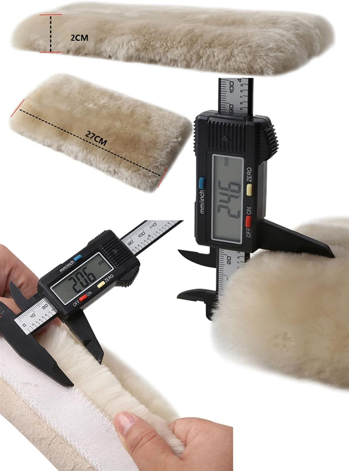 2 Sztuk Sheepski Auto Osłona Pasa Bezpieczeństwa, Podkładka Pasa Bezpieczeństwa Na Ramię Do Samochodu, Ciężarówki, Suv, Airplae, High Desity Soft Wool Camera Plecak Strapy, Brown 2, 10.6 x 2.8 in