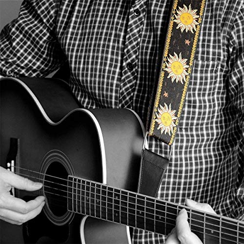 BestSounds Sangle de guitare Jacquard Weave Style Hootenanny et extrémités en cuir suédé noir Bandoulière pour Guitares Basses, électriques et Acoustiques (HGS-01) - Les Beatles, Paul McCartney, John Lennon, RIngo Starr, George Harrison BestSounds Sangle de guitare Jacquard Weave Style Hootenanny et extrémités en cuir suédé noir Bandoulière pour Guitares Basses, électriques et Acoustiques (HGS-01) – Image 8