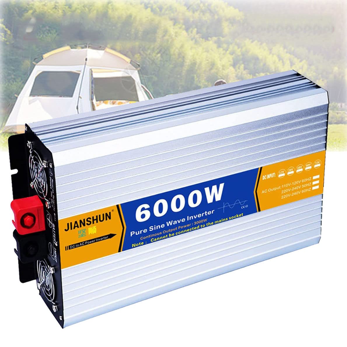 3000W/4000W/5000W/6000W/8000W czysta fala sinusoidalna przetwornica DC 12V/24V/48V/60V do AC 220V przetwornica napięcia wysokowydajne przetwornice prądu stałego do smartfonów Tablet,6000W-48V