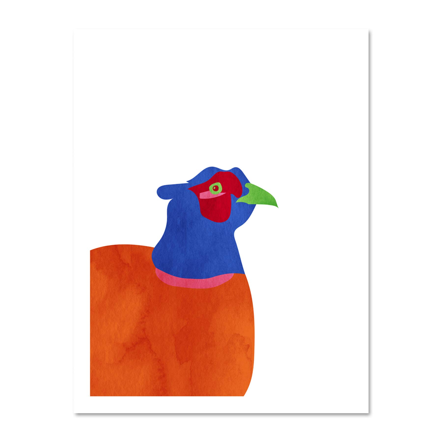 Wee Blue Coo Bright Pheasant Bird 18x24 Large Framed Art Print Poster Wall Decor 18x24 inch