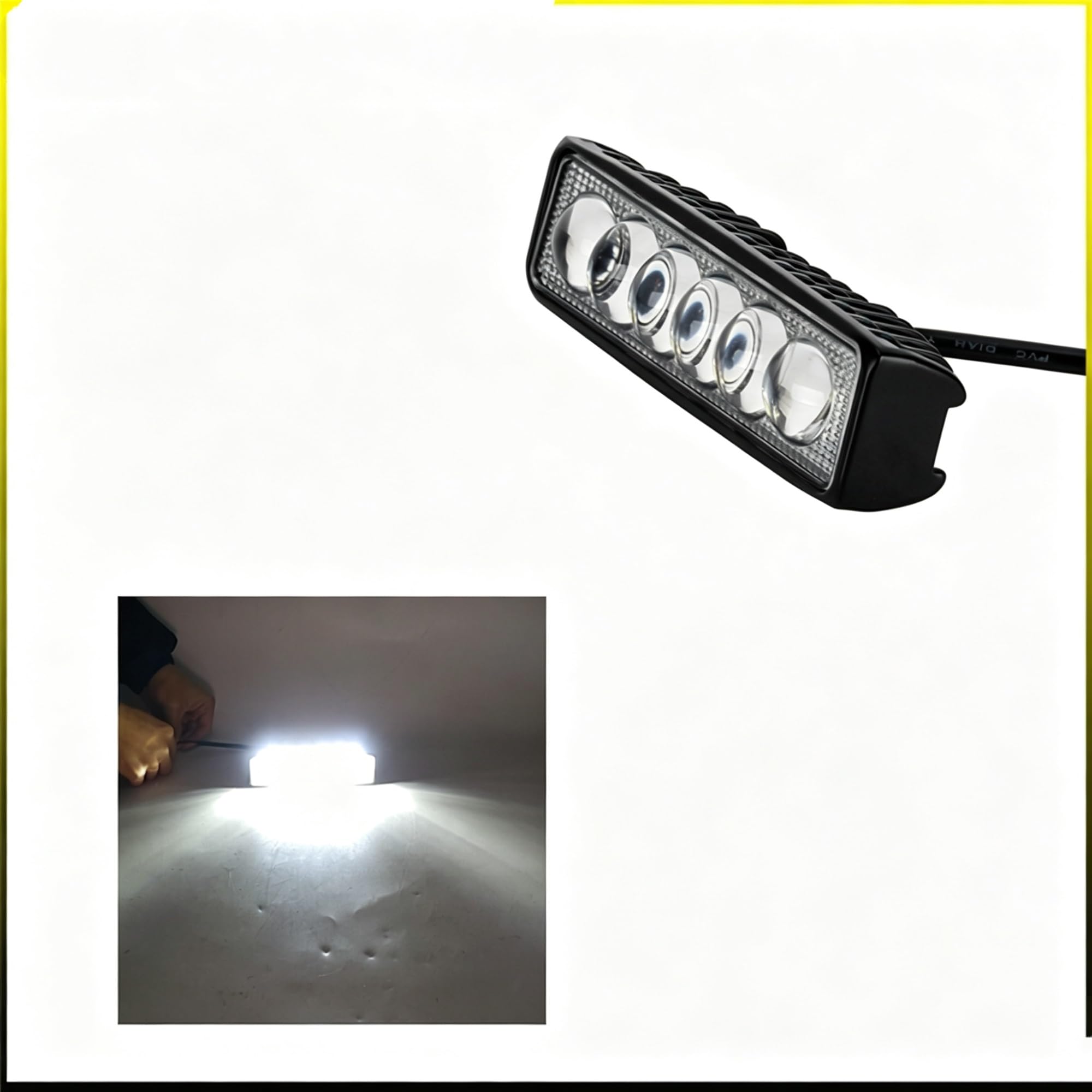 Faro Moto Per Dyna Per Softail Per Fat Bob LED Fendinebbia | Barra luminosa a LED 6" Faretto 18 Watt Luce marcia diurna Fendinebbia ausiliario per Street Bob per Low Rider