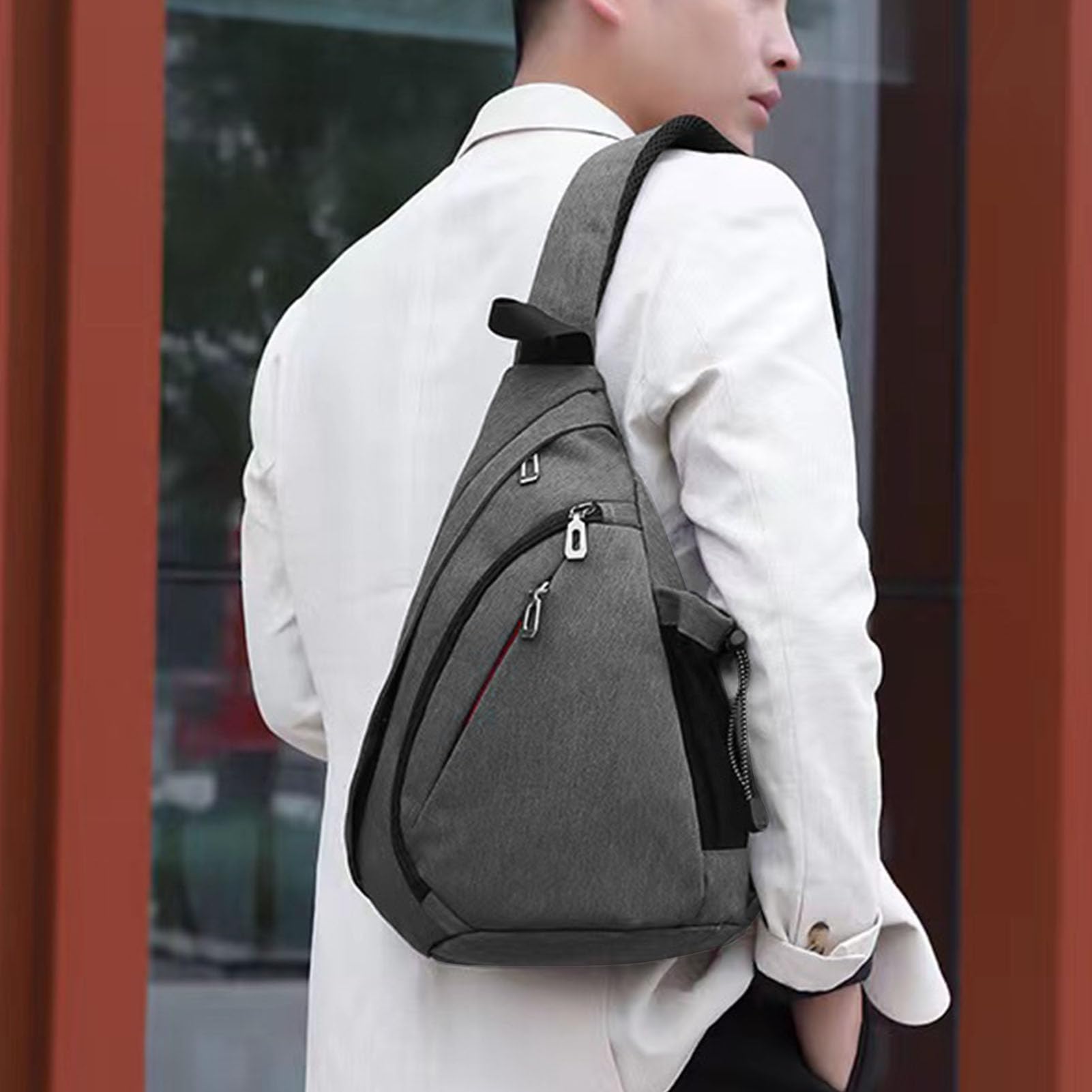 Fanny Pack,Waterproof Waist Pack Adjustable Shoulder Strap Sling Bag for Men Women Crossbody (Gray)