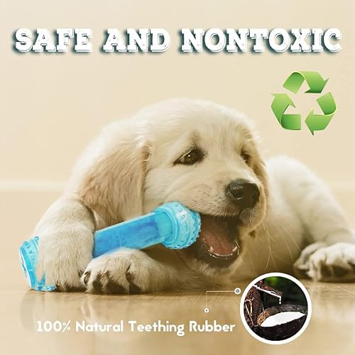 Miniatura 2 de Juguetes masticables para cachorros para dentición, goma de dentición natural refrescante, paquete de 2 para limpiar los dientes y protege la salud