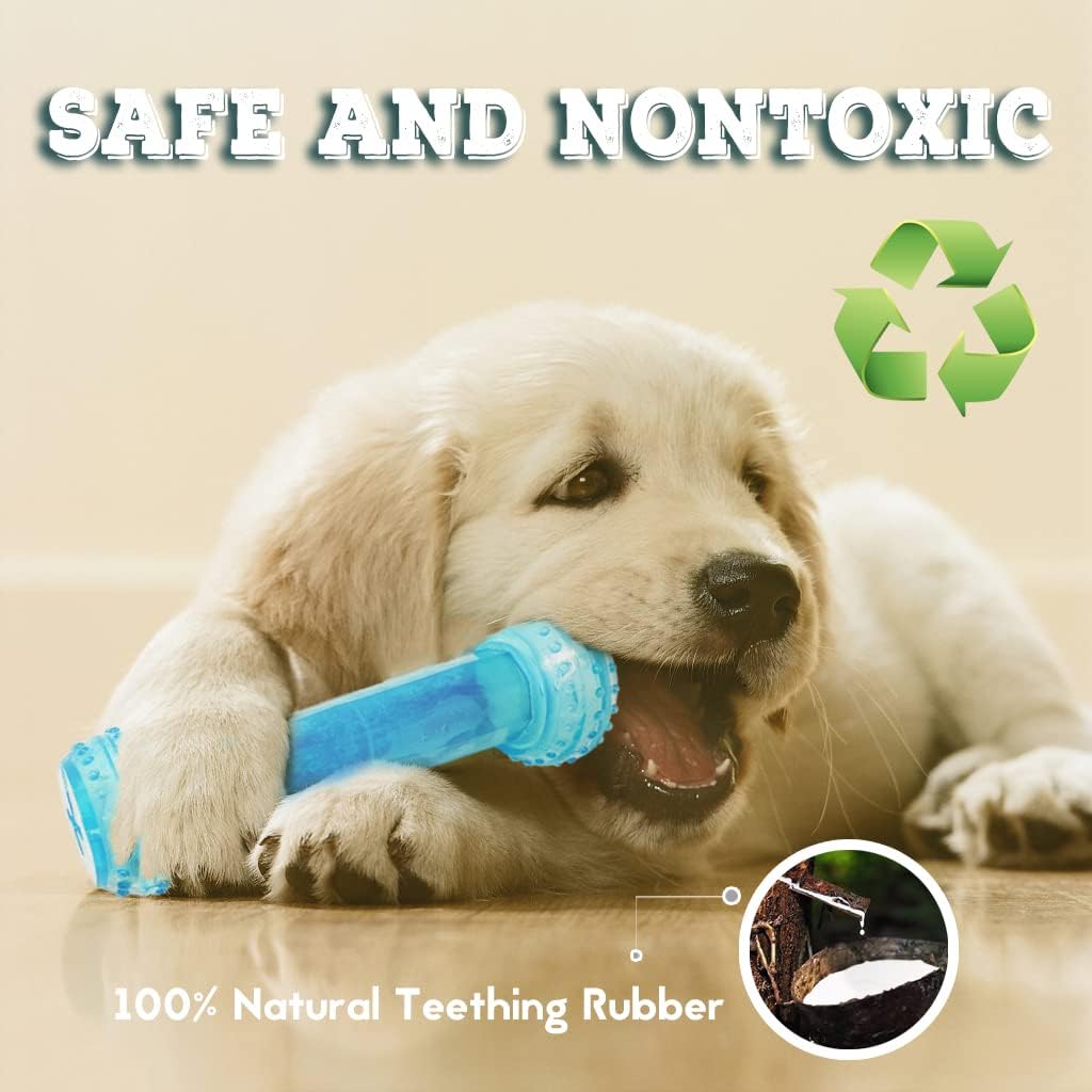SPOFLY Puppy Chew Toys for Teething Puppies Cooling Dog Toys Natural Teething Rubber, 2 Pack Freezable Teething Toys - Image 2