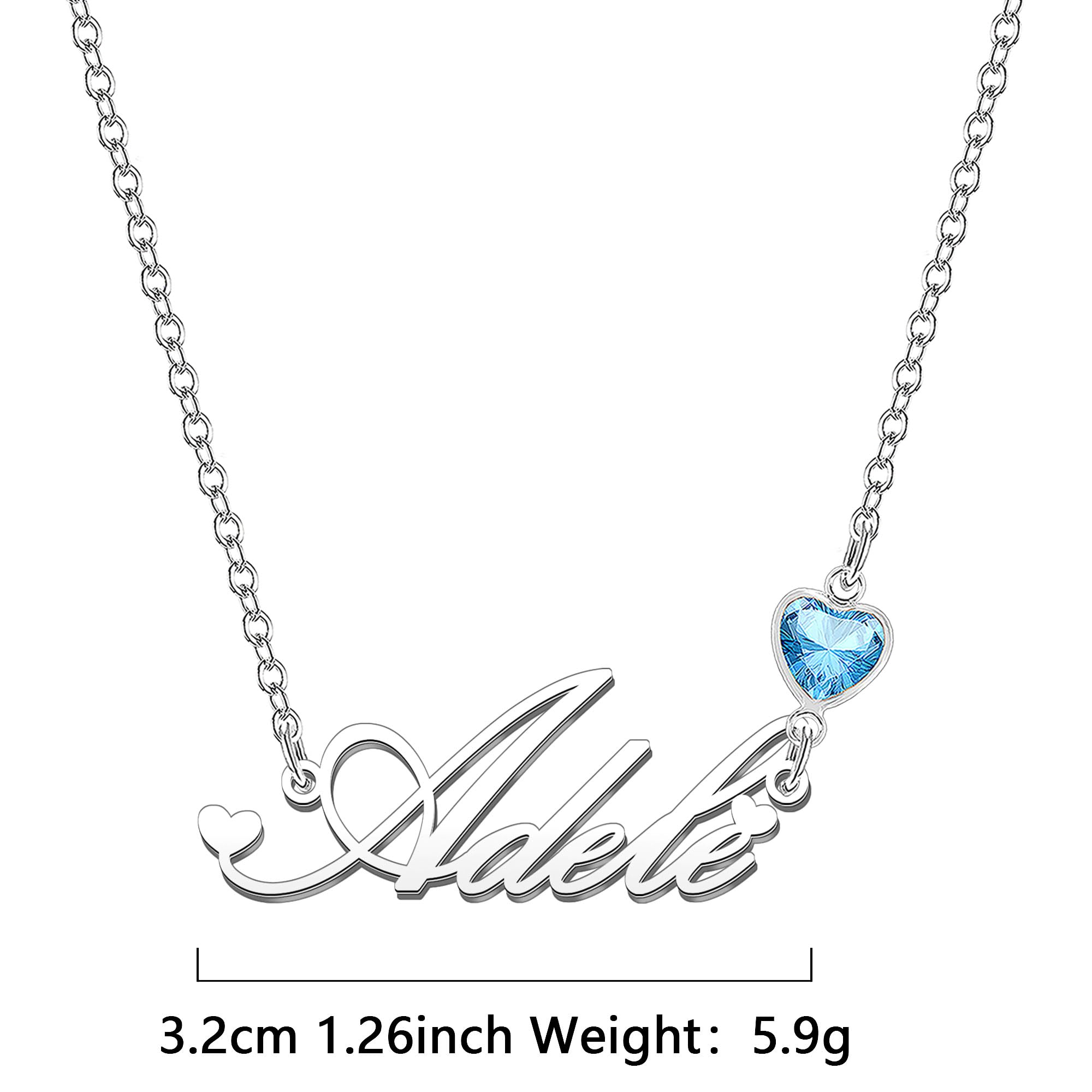 Kraven Collane Donna con Nome Daino Pietra di Nascita Blu Ciondolo con Nome Iniziale Personalizzate inciso su Misura Regali di Natale per Donne Ragazze Adolescenti Figlia