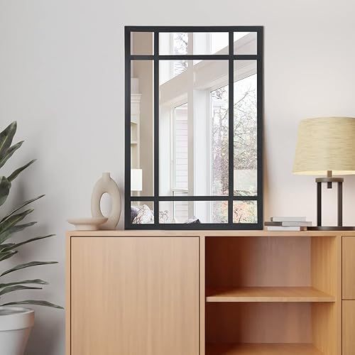 Miniatura 2 de Espejo rectangular negro, espejo de pared decorativo de granja para entrada, sala de estar, dormitorio, pasillo, chimenea, decoración de pared
