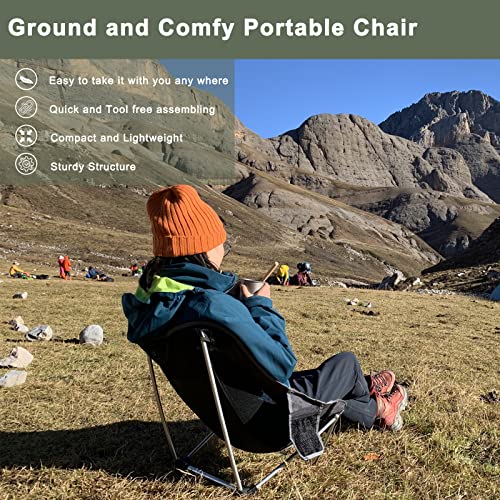 Easdril Ultralight Folding Camping Chair - 790G Low Profile Foldable Camp Chair With Carry Bag For Hiking, Backpacking, Picnic, Outdoor Concert, Sports Events #TOP4