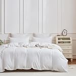 Couvercle blanc Taille du roi 100% Coton doux Percale Literie.Couvercle consolateur durable avec fermeture zippée, 2 Oreillers, décoration de chambre neutre minimaliste pour toutes les saisons