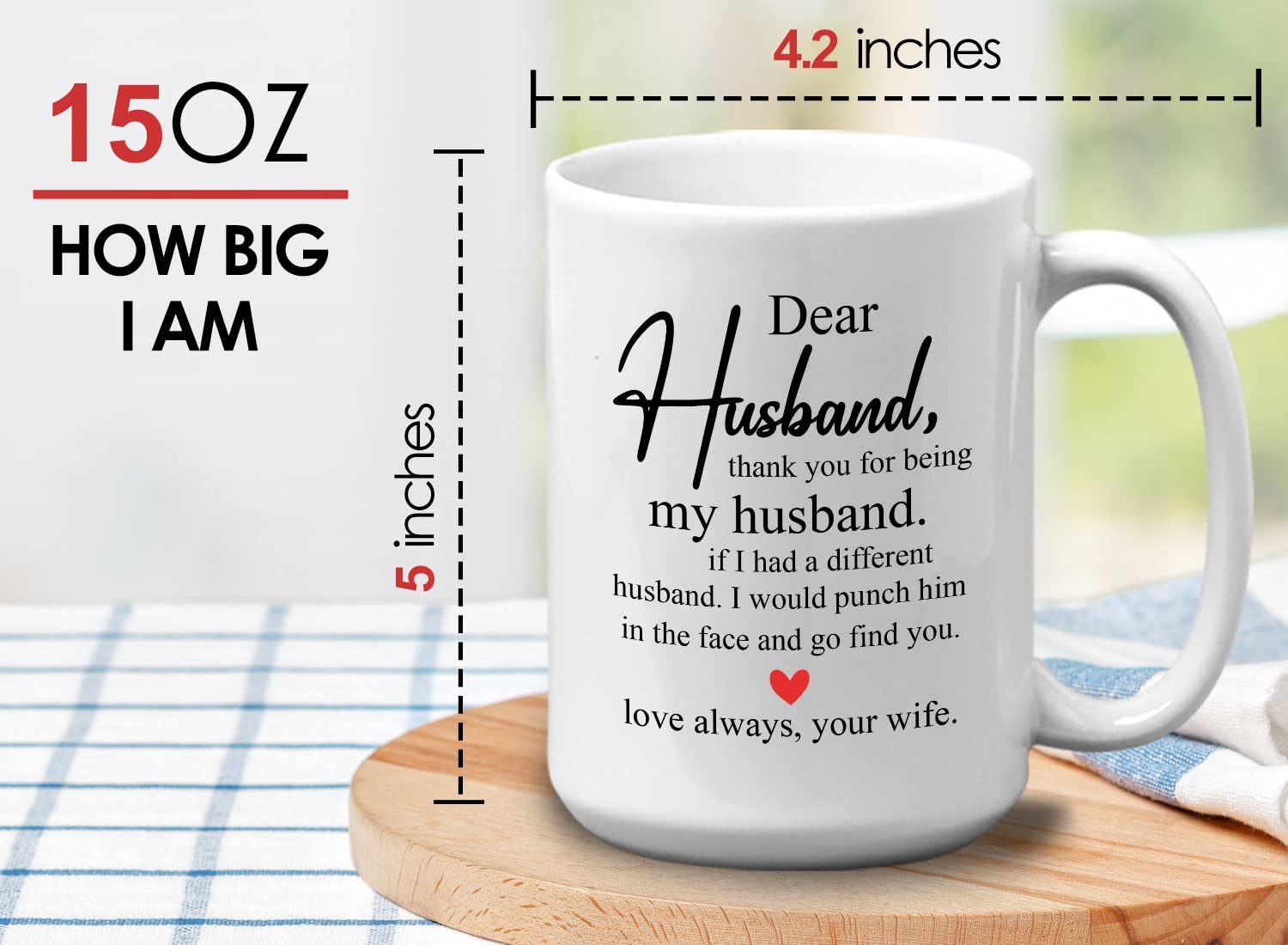 Tasse à Café « To My Husband I Love You » De 325 Ml, Tasse