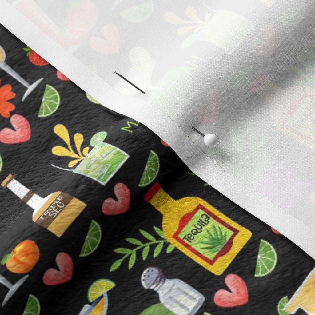 Spoonflower Fabric - Lime Fun Margarita Cinco De Mayo Chili Pepper Tequila Printed on Minky Fabric by The Yard - Sewing Baby Blankets Quilt Backing Plush
