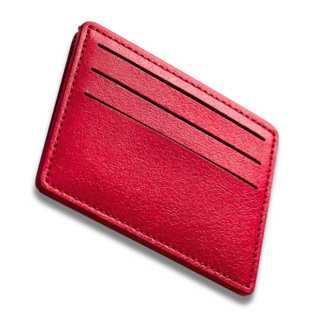 Trendy Slim Cardholder, 6-Pocket Design - Cream Red-image-41