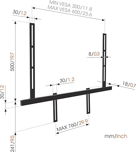 Miniatura 8 de Vogel's Soporte para barra de sonido Sound 3550 | También compatible con Bose Soundbar 500/700 | Sonos Arc/Ultra/Beam/Playbar | Samsung | Sony | LG