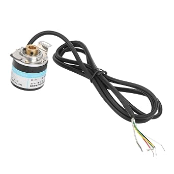 ANRKOYU 3-Phase DC5-24V Incremental Rotary Encoder, Half Hollow Shaft, Aluminum Motor Reducer, Optical Encoder for Office Automation 360P/R