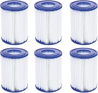 WuYan 6 Pack Swimming Pool Filter Compatible with Best-way Cartridge II, Replacement Hot Tubs Filter Compatible with Lay Z Spa Filter Pump